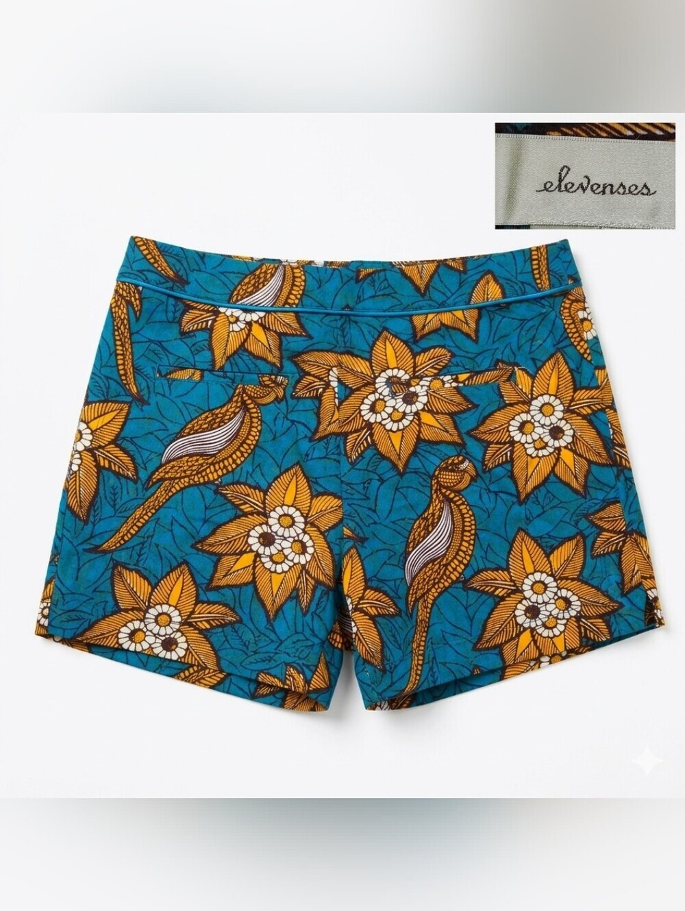 Elevenses Tropical Floral Print Shorts Size 4 Cotton Blend Colorful EUC